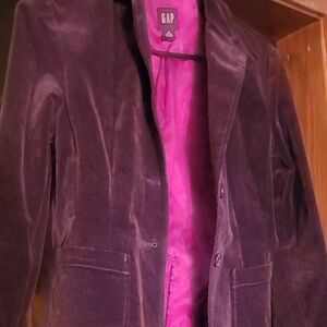 GAP Women's Purple Velvet Jacket